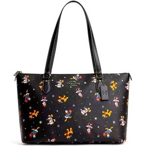 COACH Disney X Coach Gallery Tote With Holiday Print, NWT